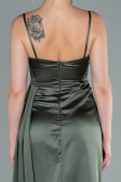 Long Olive Drab Satin Evening Dress ABU2477