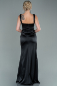 Long Black Satin Prom Gown ABU2479