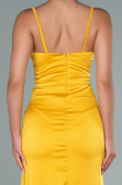 Long Mustard Satin Engagement Dress ABU2495