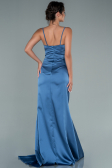 Long Indigo Satin Engagement Dress ABU2495