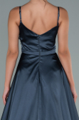 Anthracite Long Satin Evening Dress ABU1601