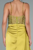 Pistachio Green Long Satin Evening Dress ABU2130