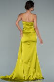 Long Pistachio Green Satin Engagement Dress ABU2495