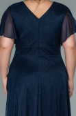Long Navy Blue Plus Size Evening Dress ABU2498