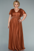 Long Orange Plus Size Evening Dress ABU2498