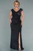 Long Anthracite Plus Size Evening Dress ABU2438