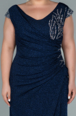 Long Navy Blue Plus Size Evening Dress ABU2438