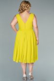 Midi Pistachio Green Chiffon Plus Size Evening Dress ABK1467