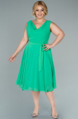 Midi Green Chiffon Plus Size Evening Dress ABK1467