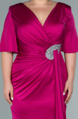 Fuchsia Long Plus Size Evening Dress ABU2441