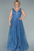 Long Indigo Plus Size Evening Dress ABU2501