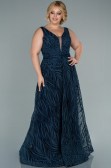 Long Navy Blue Plus Size Evening Dress ABU2501