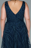Long Navy Blue Plus Size Evening Dress ABU2501