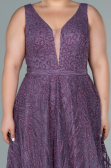 Long Lavender Plus Size Evening Dress ABU2501