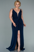 Long Navy Blue Plus Size Evening Dress ABU2502