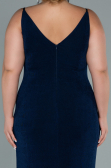 Long Navy Blue Plus Size Evening Dress ABU2502
