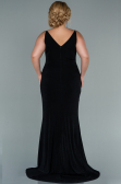 Long Black Plus Size Evening Dress ABU2502