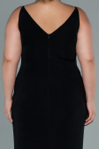 Long Black Plus Size Evening Dress ABU2502