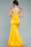 Long Mustard Satin Prom Gown ABU2518