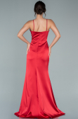 Long Red Satin Prom Gown ABU1938