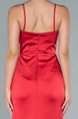 Long Red Satin Prom Gown ABU1938