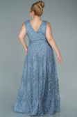 Long Grey Plus Size Evening Dress ABU2537