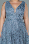 Long Grey Plus Size Evening Dress ABU2537