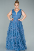 Long Indigo Plus Size Evening Dress ABU2537