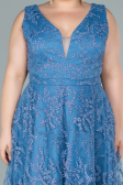 Long Indigo Plus Size Evening Dress ABU2537
