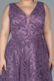 Long Lavender Plus Size Evening Dress ABU2537