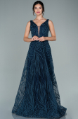 Long Navy Blue Evening Dress ABU2418