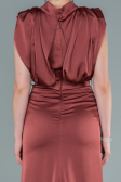 Long Light Brown Satin Evening Dress ABU2133