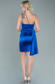 Short Sax Blue Satin Invitation Dress ABK1487