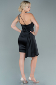 Short Black Satin Invitation Dress ABK1487