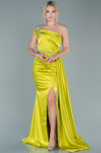Pistachio Green Long Satin Evening Dress ABU2363