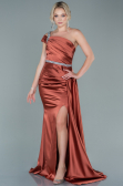 Light Brown Long Satin Evening Dress ABU2363