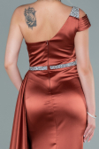 Light Brown Long Satin Evening Dress ABU2363