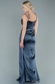 Anthracite Long Satin Mermaid Evening Dress ABU1894