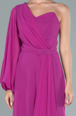 Long Fuchsia Chiffon Invitation Dress ABT078