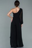 Long Black Chiffon Invitation Dress ABT078