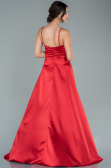 Long Red Satin Prom Gown ABU2375