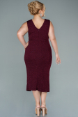 Midi Burgundy Plus Size Evening Dress ABK1492