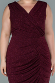 Midi Burgundy Plus Size Evening Dress ABK1492