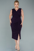 Midi Dark Purple Plus Size Evening Dress ABK1492