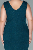 Midi Emerald Green Plus Size Evening Dress ABK1492