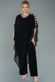 Black Chiffon Plus Size Evening Dress ABT080