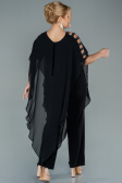 Black Chiffon Plus Size Evening Dress ABT080