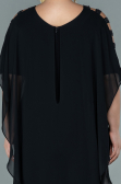 Black Chiffon Plus Size Evening Dress ABT080
