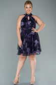 Short Purple Plus Size Evening Dress ABK1498