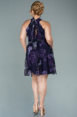 Short Purple Plus Size Evening Dress ABK1498